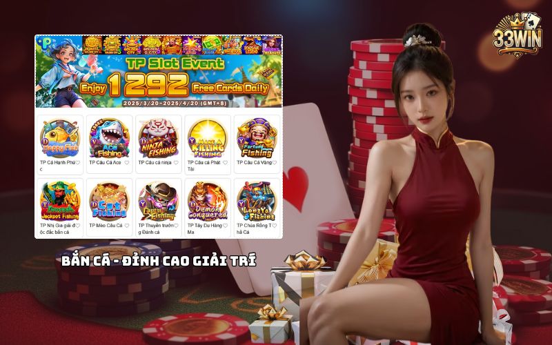 Trải nghiệm game bắn cá tại 33win với đồ họa siêu đẹp, săn thưởng cực đã, giải trí mọi lúc mọi nơi